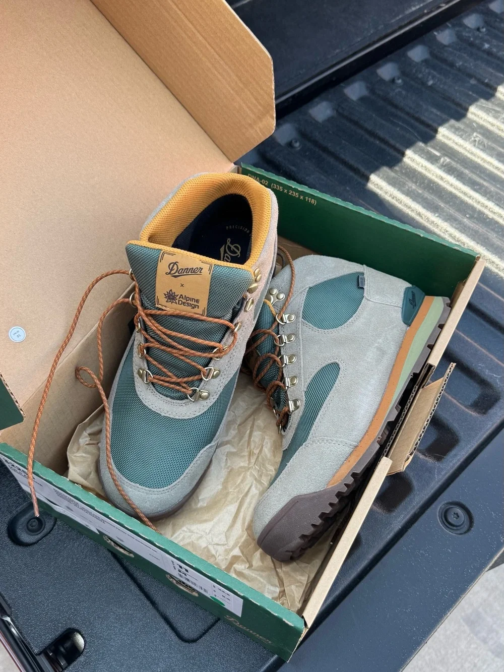 Danner Men's Suede and Mesh Hiking Boots - Gray and Green